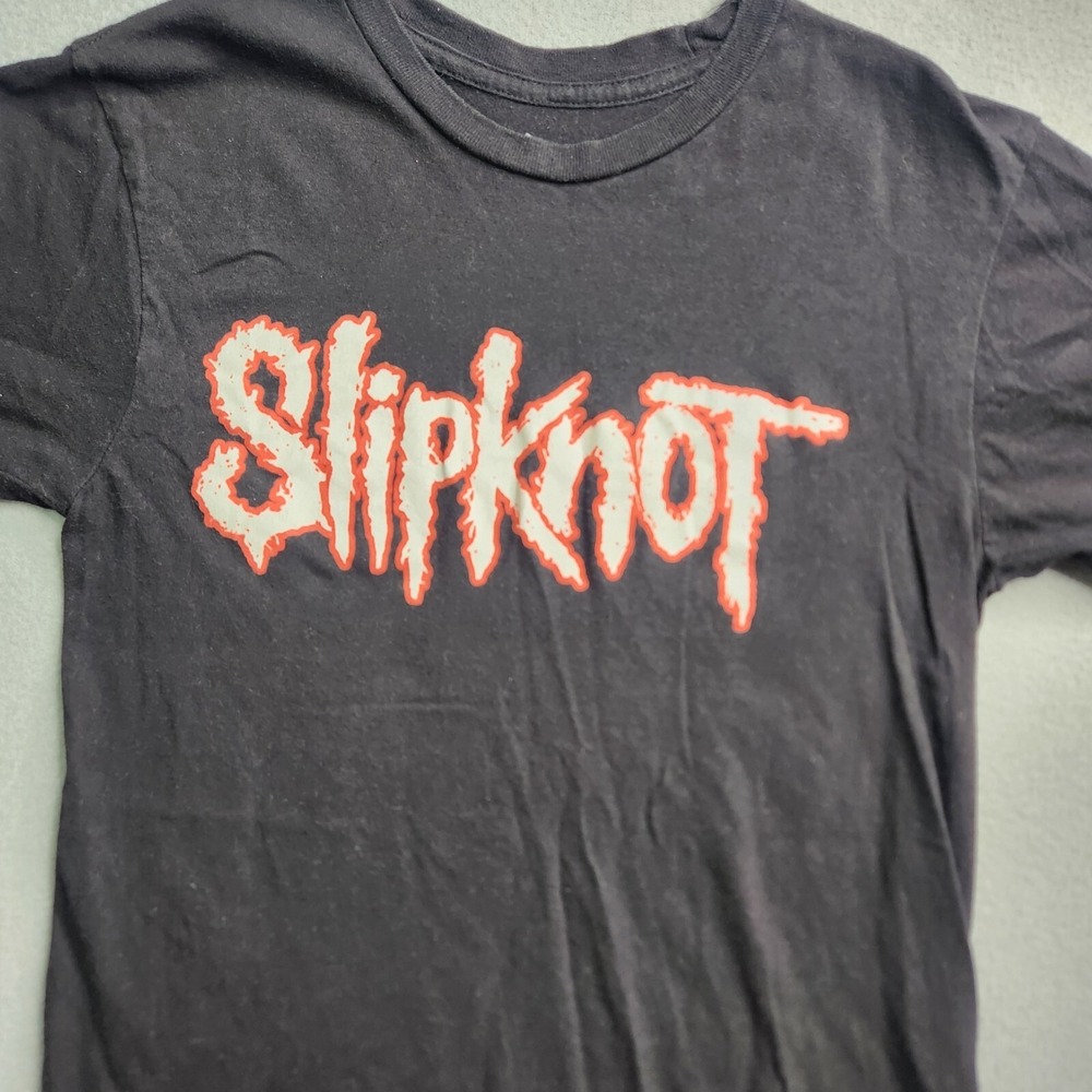 Slipknot Shirt Adult Small Black Band Spellout Logo Short Sleeve Cotton 2021 - Picture 2 of 7